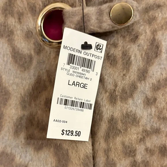 INC International Concepts Animal Print Cape Coat - Picture 3 of 10